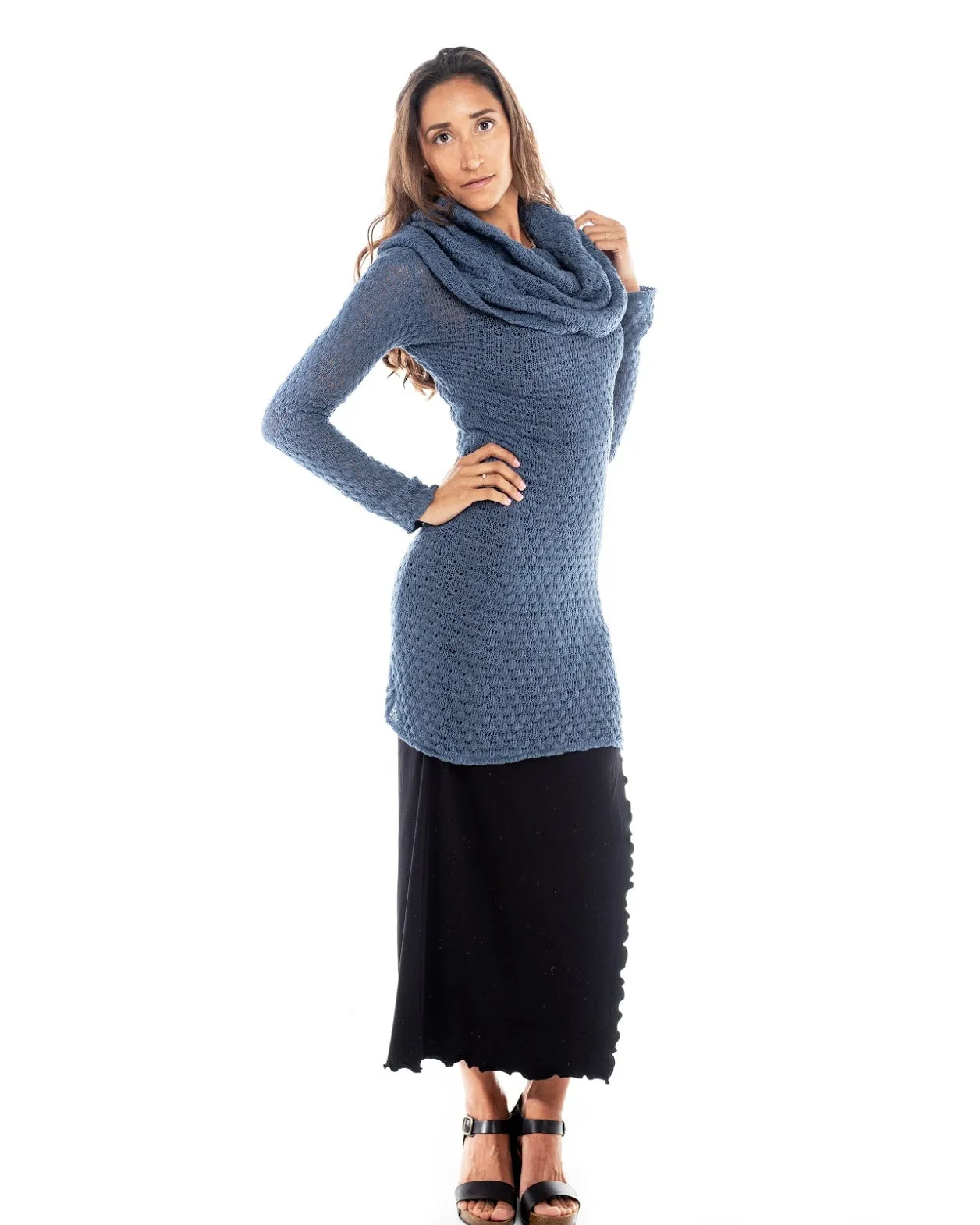 Knitted Dress Cowl Sweater Nanas