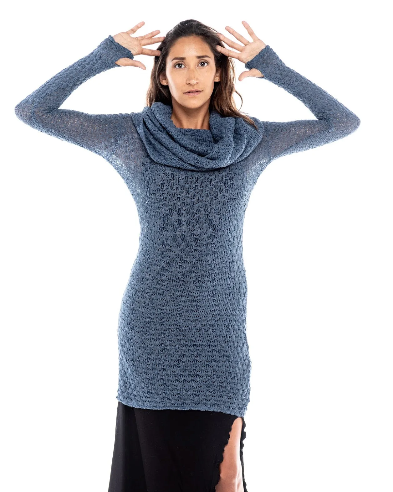 Knitted Dress Cowl Sweater Nanas