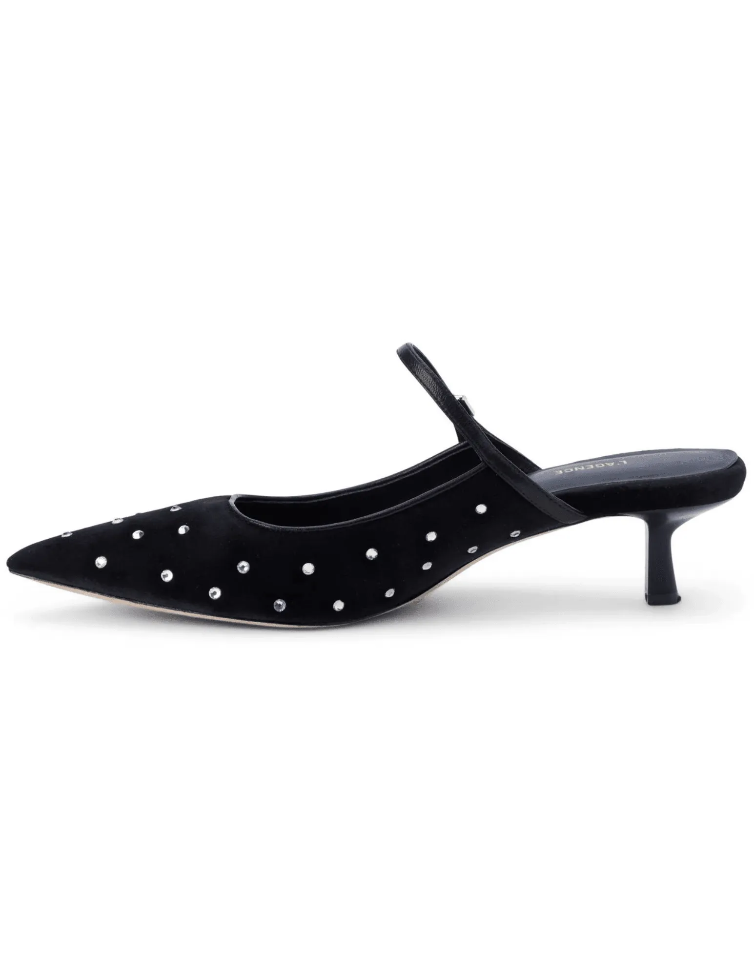 L'Agence Edith Embellished Velvet Mule Pump