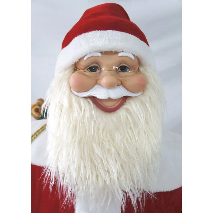 Life-Size 58" Traditional Dancing Santa with Wreath and Gift Sack