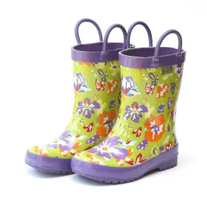 Lime Flower Rain Boot