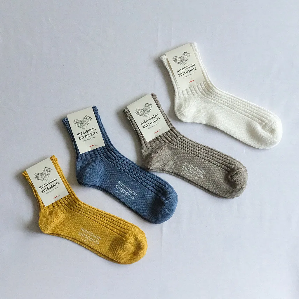 Linen Ribbed Socks