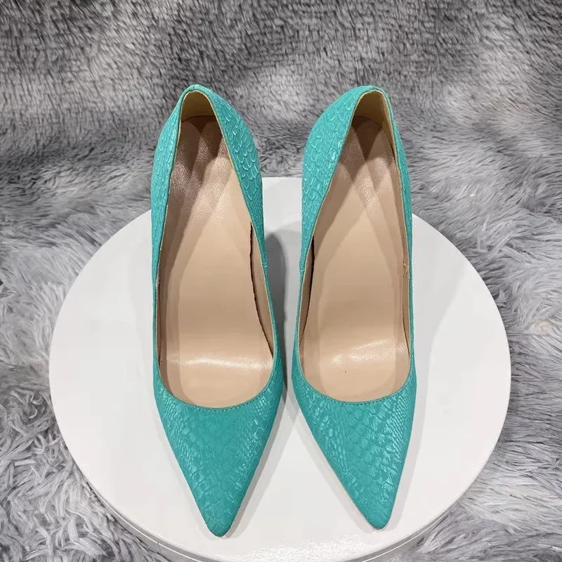 LuxeCroco Chic Pointed Toe Stiletto Pumps