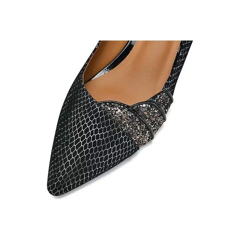 LuxeLeather Exotic Pattern Office Heels