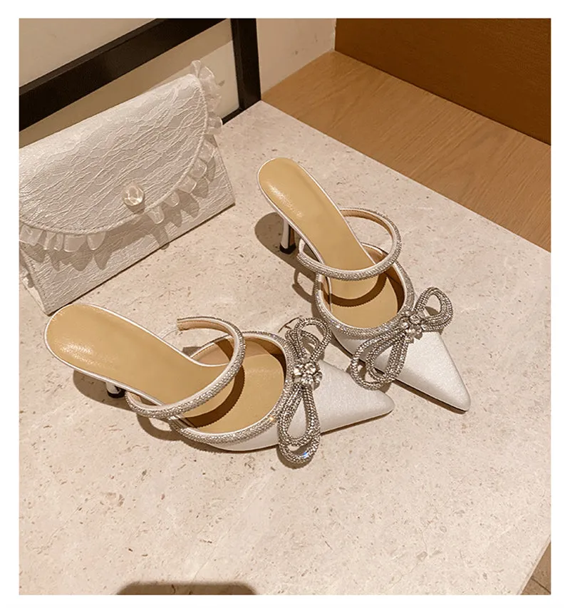 LuxeLeather Pointed Toe Heel Sandals