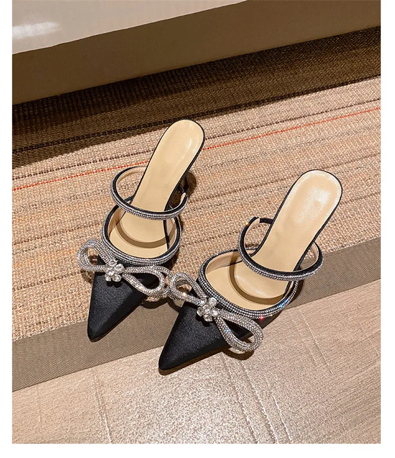 LuxeLeather Pointed Toe Heel Sandals