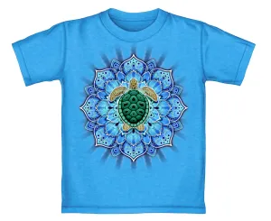 Mandala Turtle Turquoise Adult Tee Shirt (Adult Large