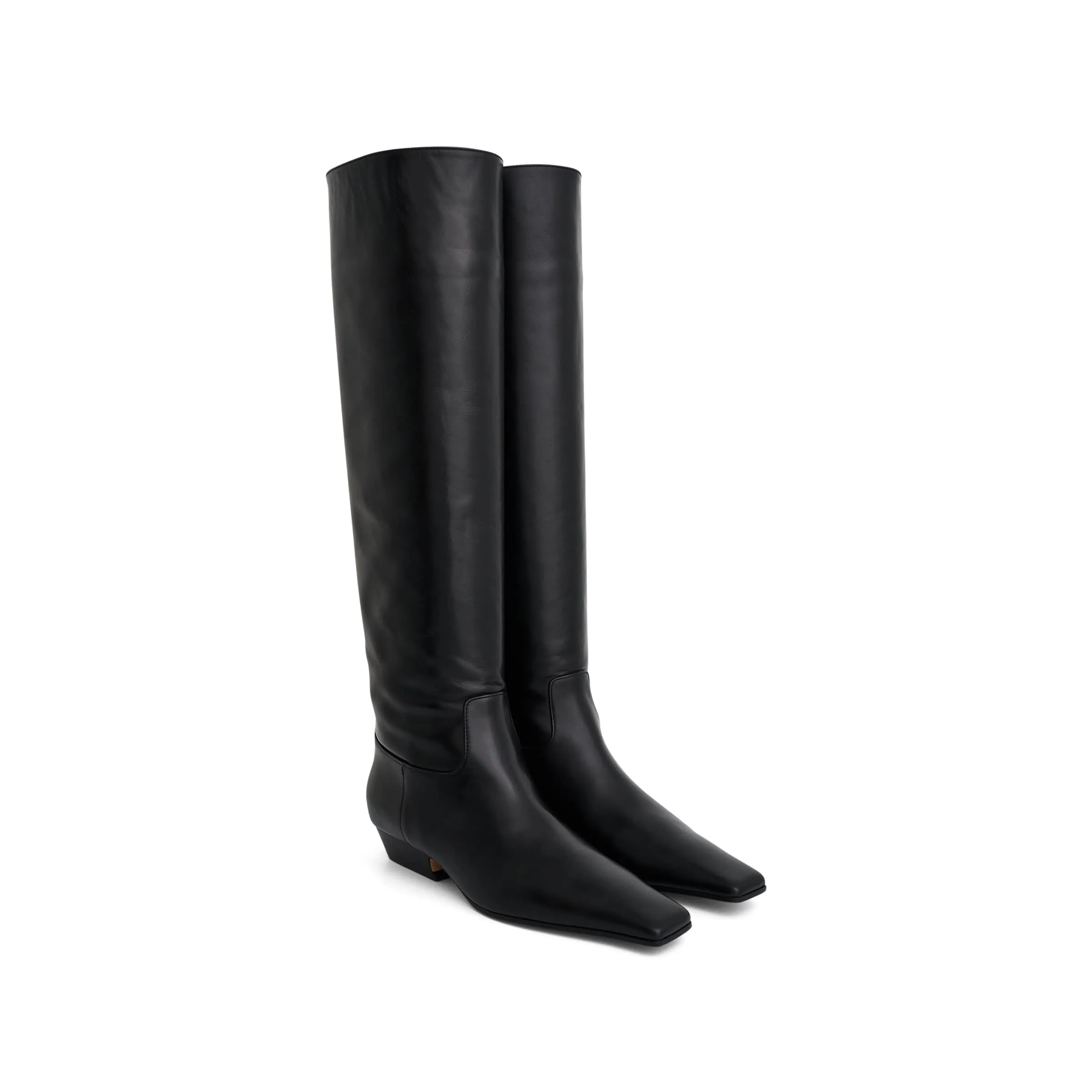 Marfa Classic Flat Knee High Boots in Black