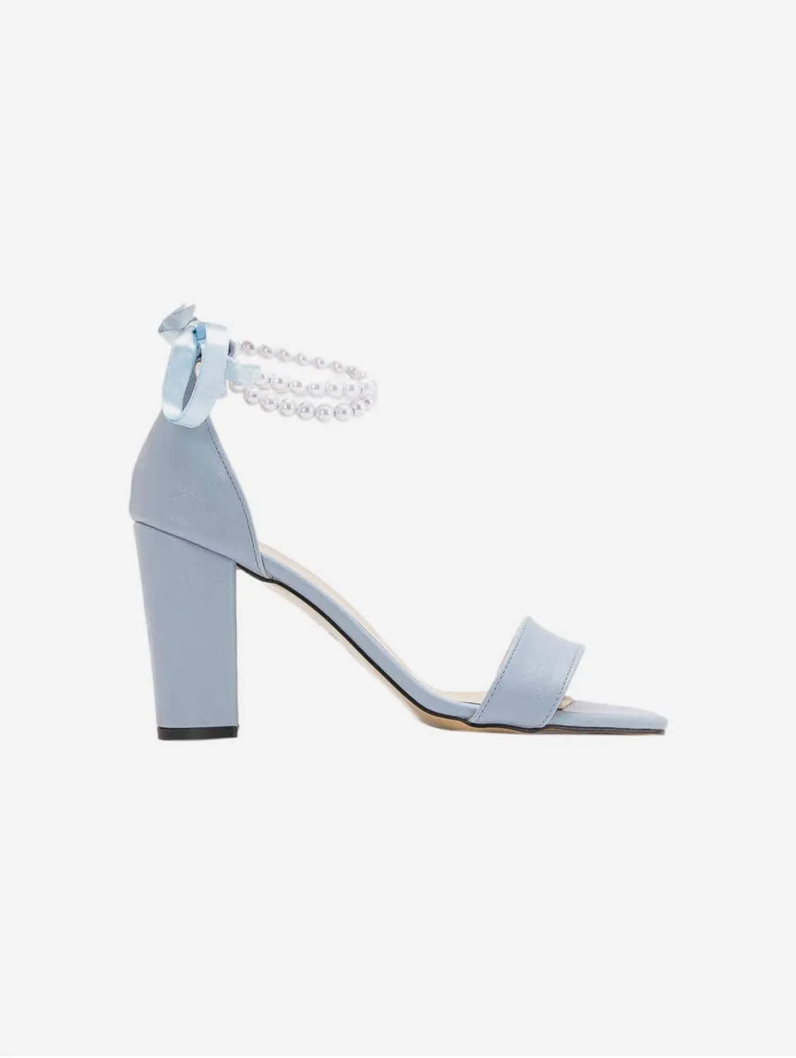 Melissa Vegan Leather & Pearl Wedding Sandals | Baby Blue