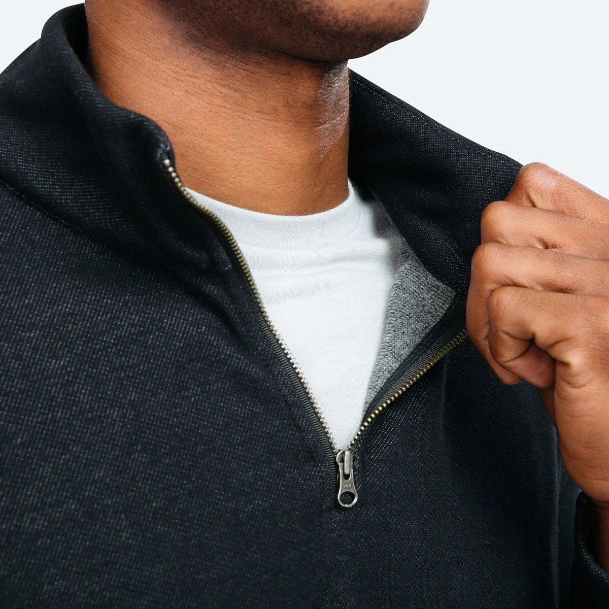 Men's Hybrid Fleece 1/4 Zip - Black