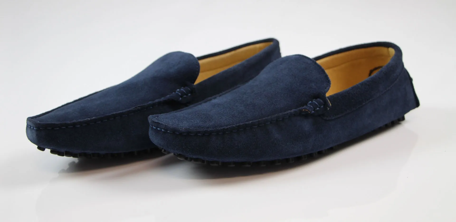 Mens Zasel Summer Slip On Navy Suede Boat Shoes