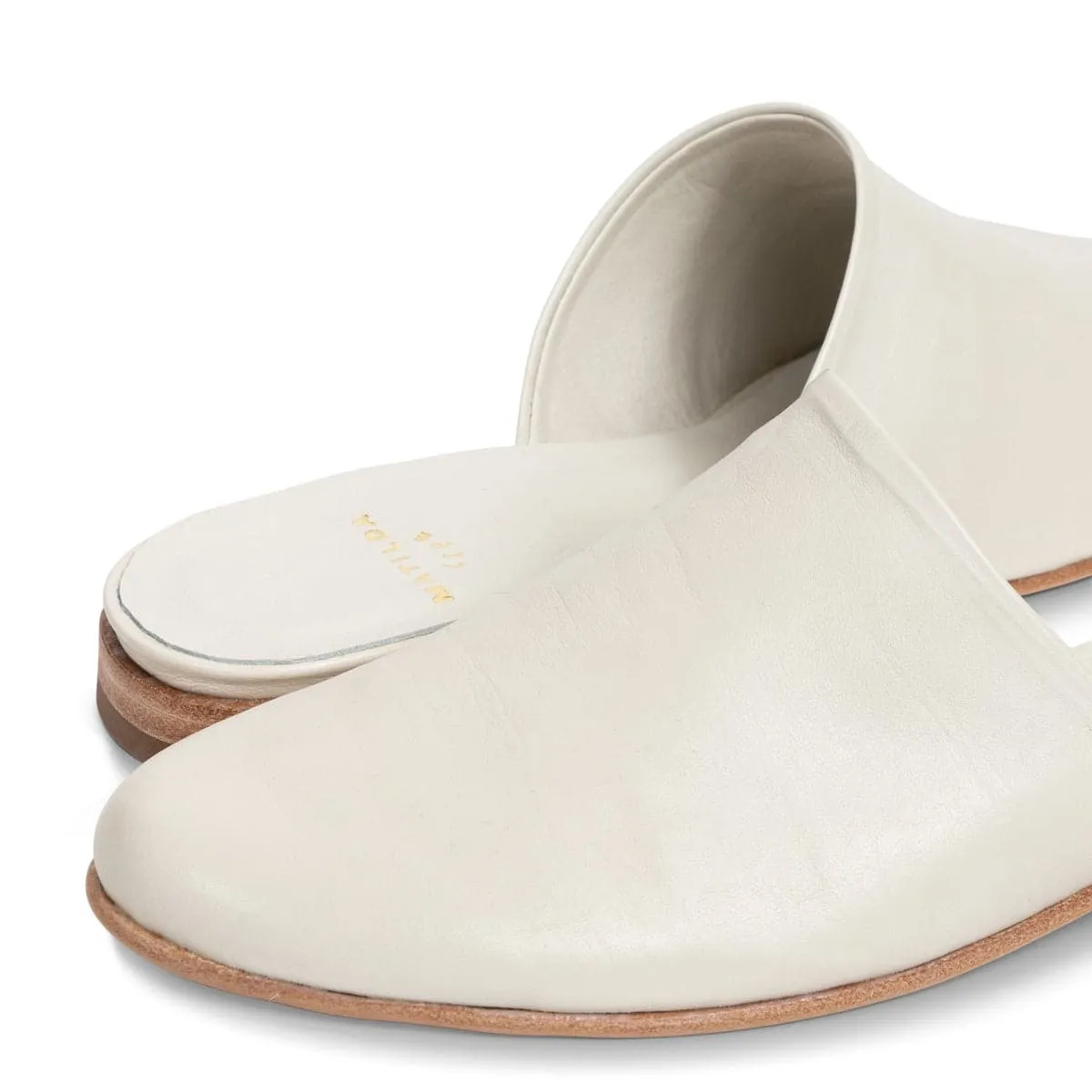 Mia White Mule Slipper Natural White