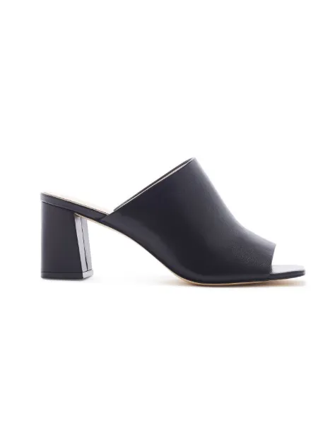 Mila Peep Toe Mule - Black