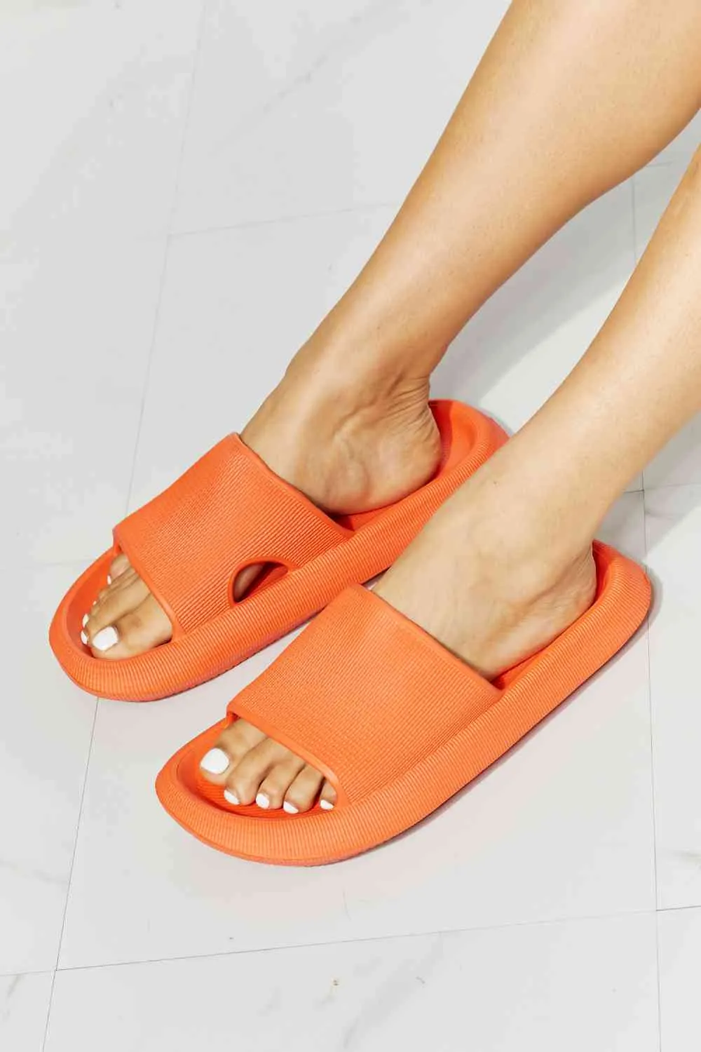 MMShoes Arms Around Me Open Toe Slide in Orange