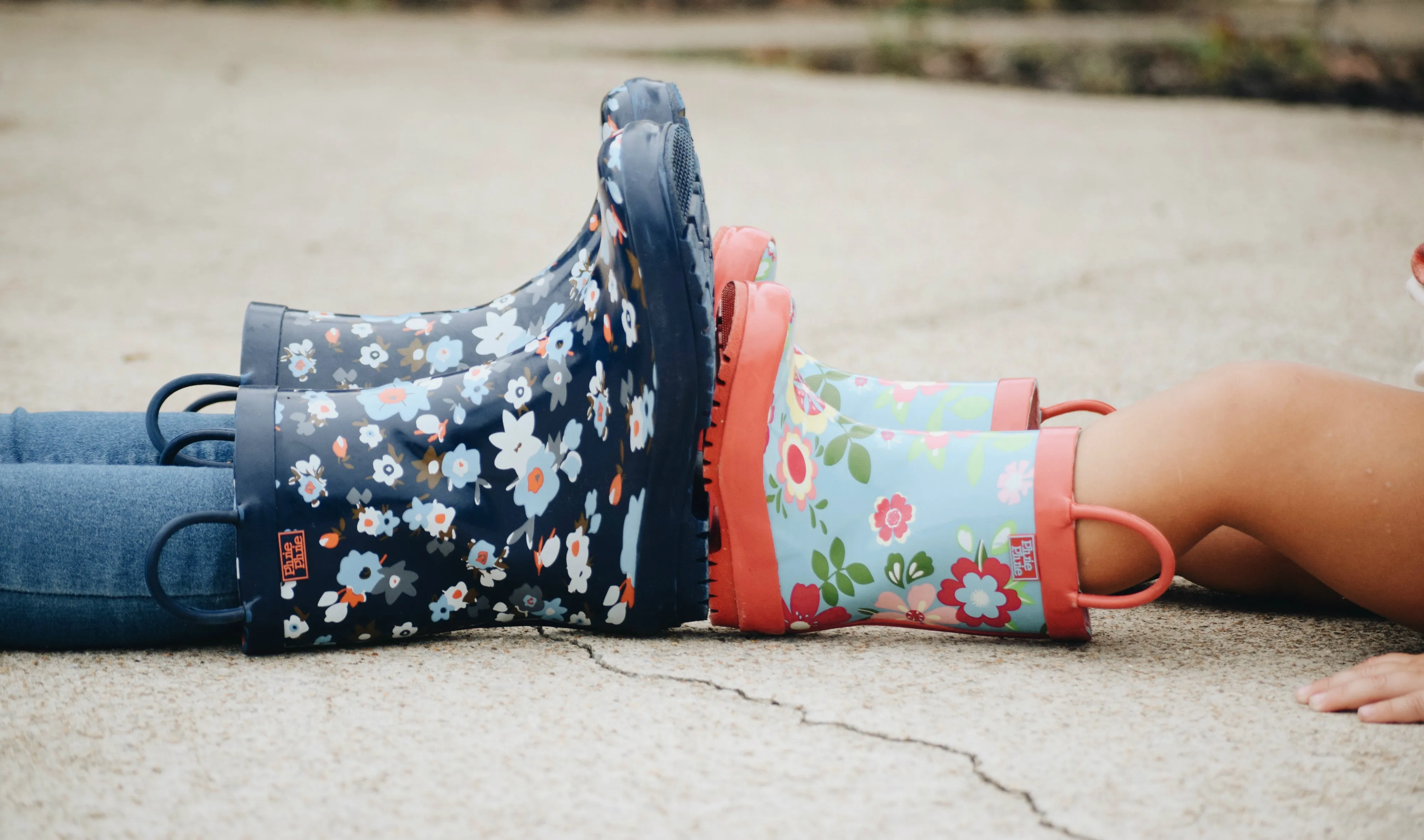 Navy Flower Rain Boot