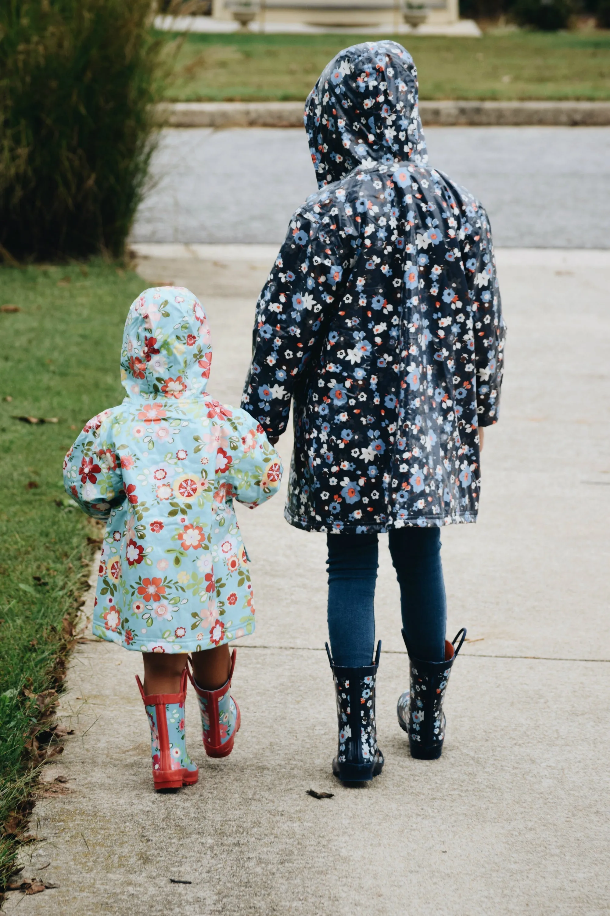 Navy Flower Rain Boot