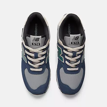 NEW BALANCE KID'S 574 NAVY/GREY RUNNING SHOES