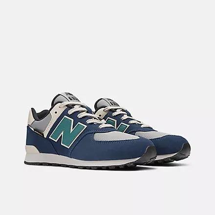 NEW BALANCE KID'S 574 NAVY/GREY RUNNING SHOES