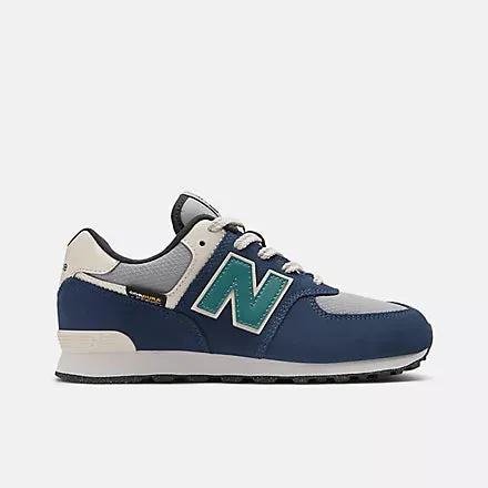 NEW BALANCE KID'S 574 NAVY/GREY RUNNING SHOES