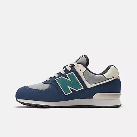 NEW BALANCE KID'S 574 NAVY/GREY RUNNING SHOES