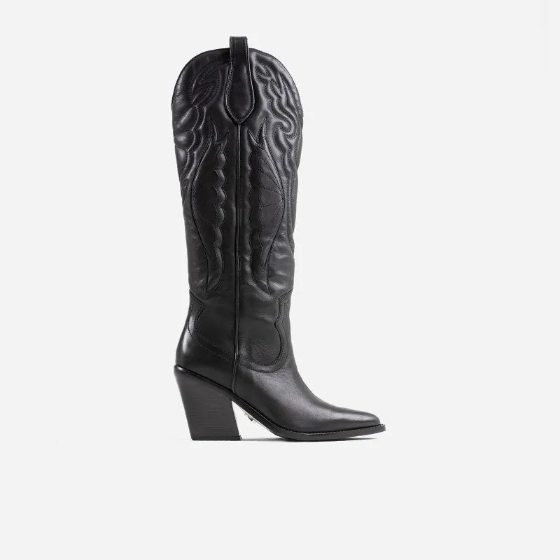 New Kole Black High Western Boots