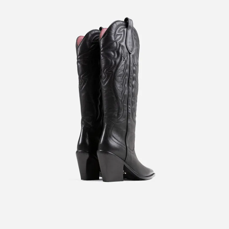 New Kole Black High Western Boots