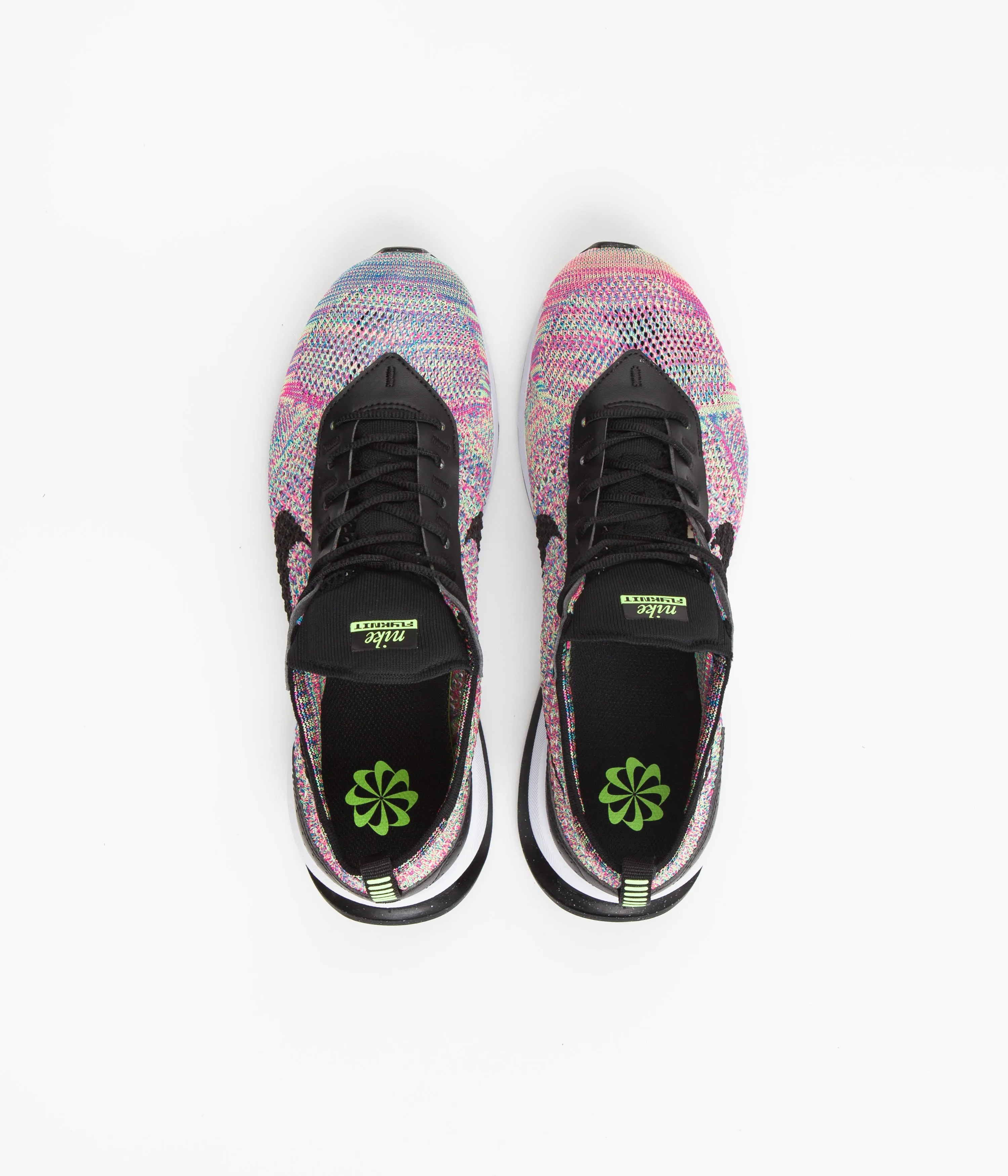 Nike Air Max Flyknit Racer Shoes - Ghost Green / Black - Pink Blast - Photo Blue