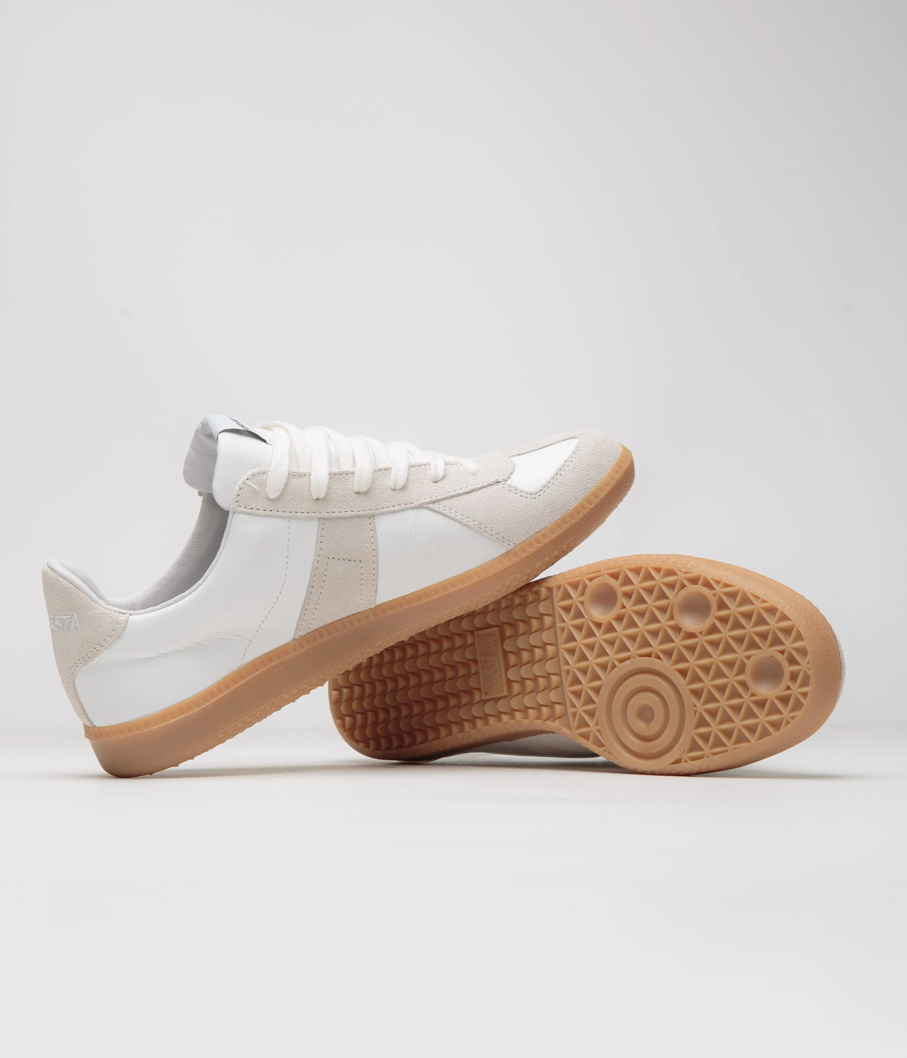 Novesta All Leather German Army Trainer Shoes - White / Transparent