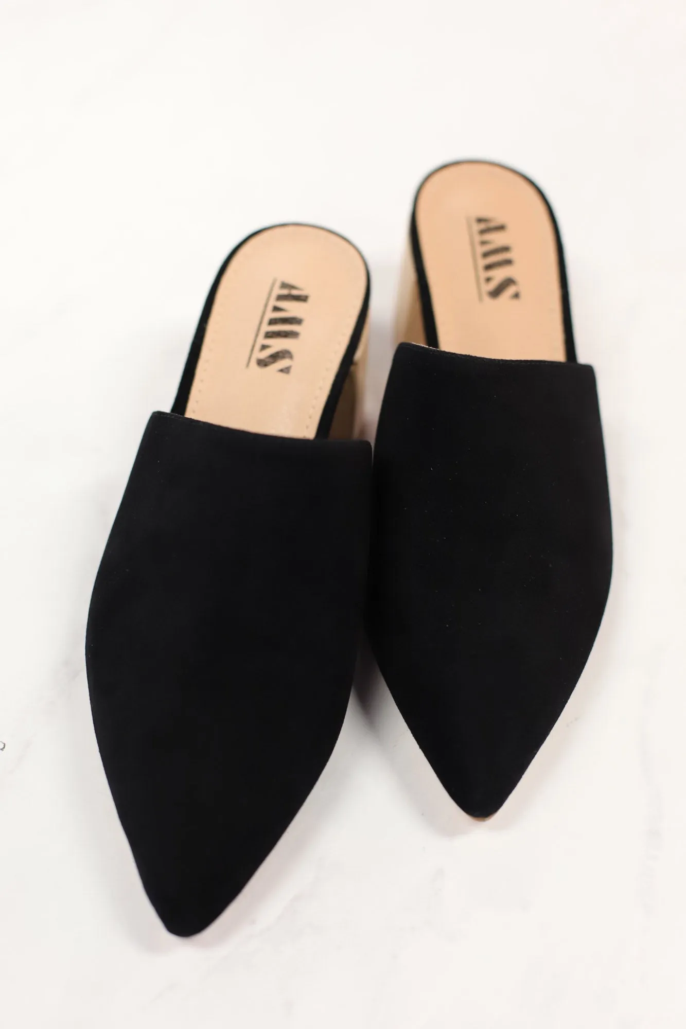 Olivia Mule Heels: Black