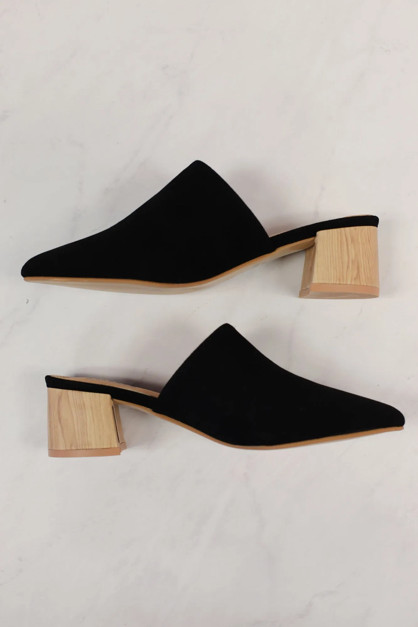 Olivia Mule Heels: Black