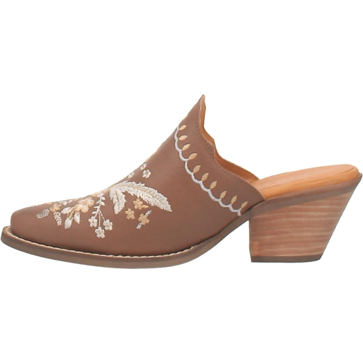 Online Exclusive | Dingo | Wildflower Leather Floral Stitch Mule Bootie in Brown  **PREORDER