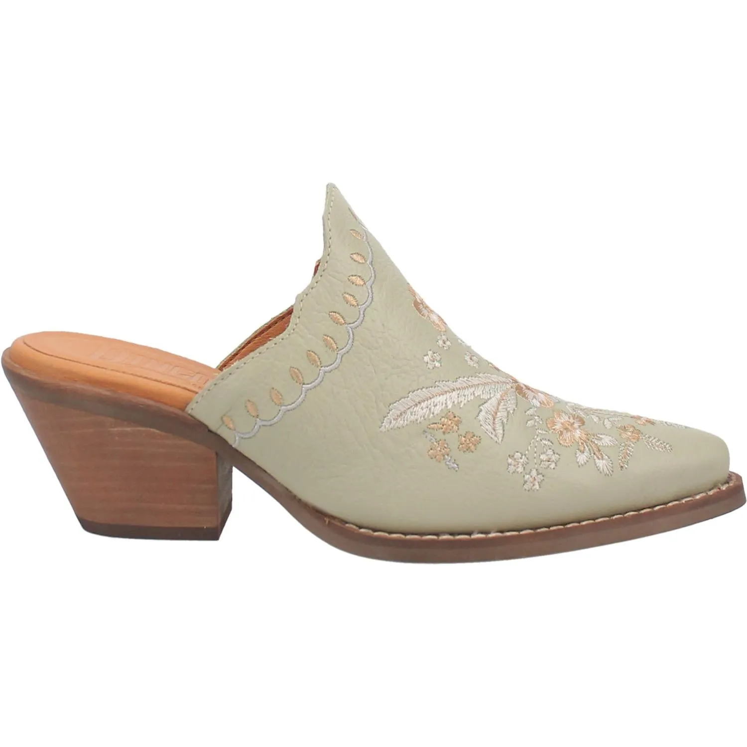 Online Exclusive | Dingo | Wildflower Leather Floral Stitch Mule Bootie in Mint Green **PREORDER