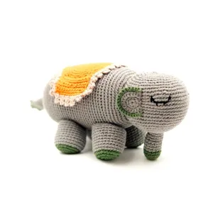 Organic Large Elephant Rattle Toy