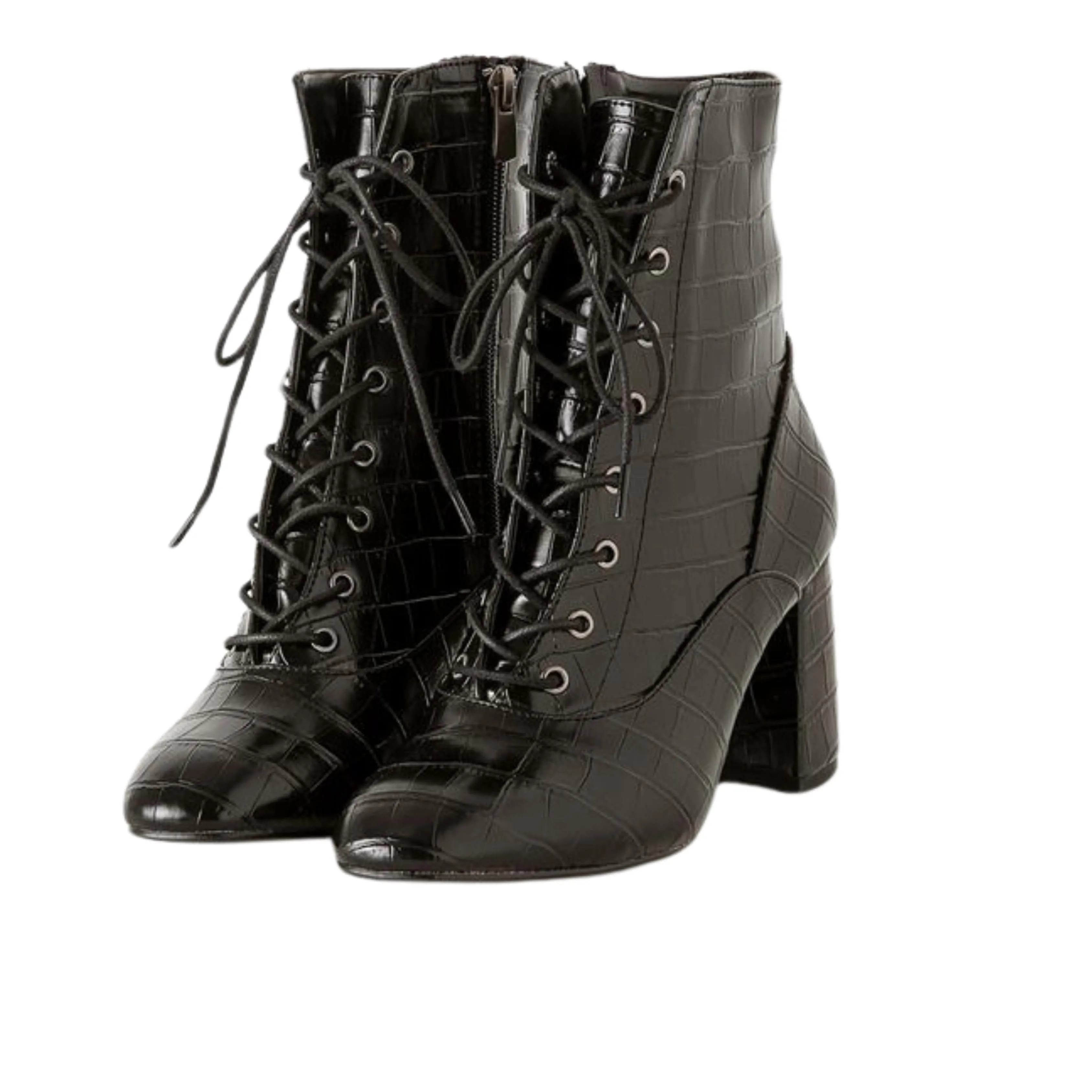 OXXO - Mid Heel Lace-up Boots