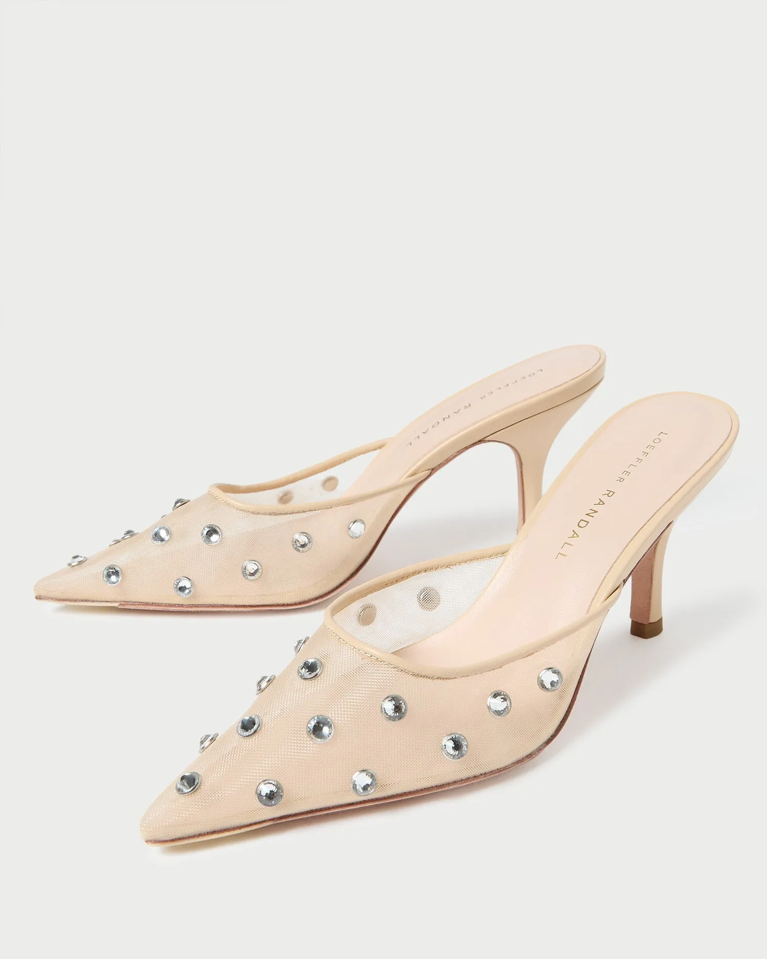 Paloma Cream/Crystal Mesh Mule