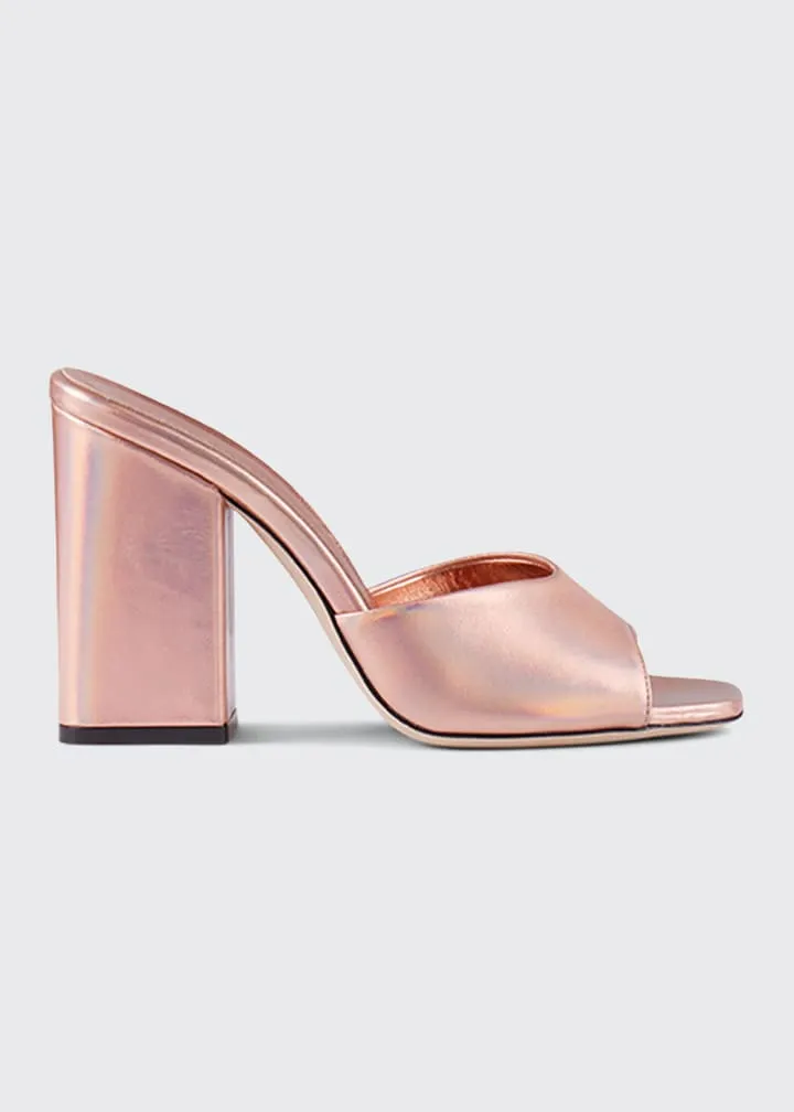 Paris Texas Anja Mule Metallic Rainbow Peach PX729