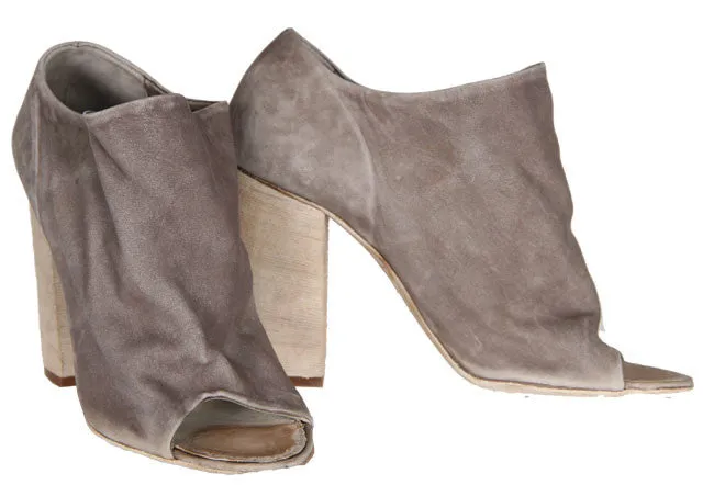 Peep Toe Block Mule Boot, Taupe