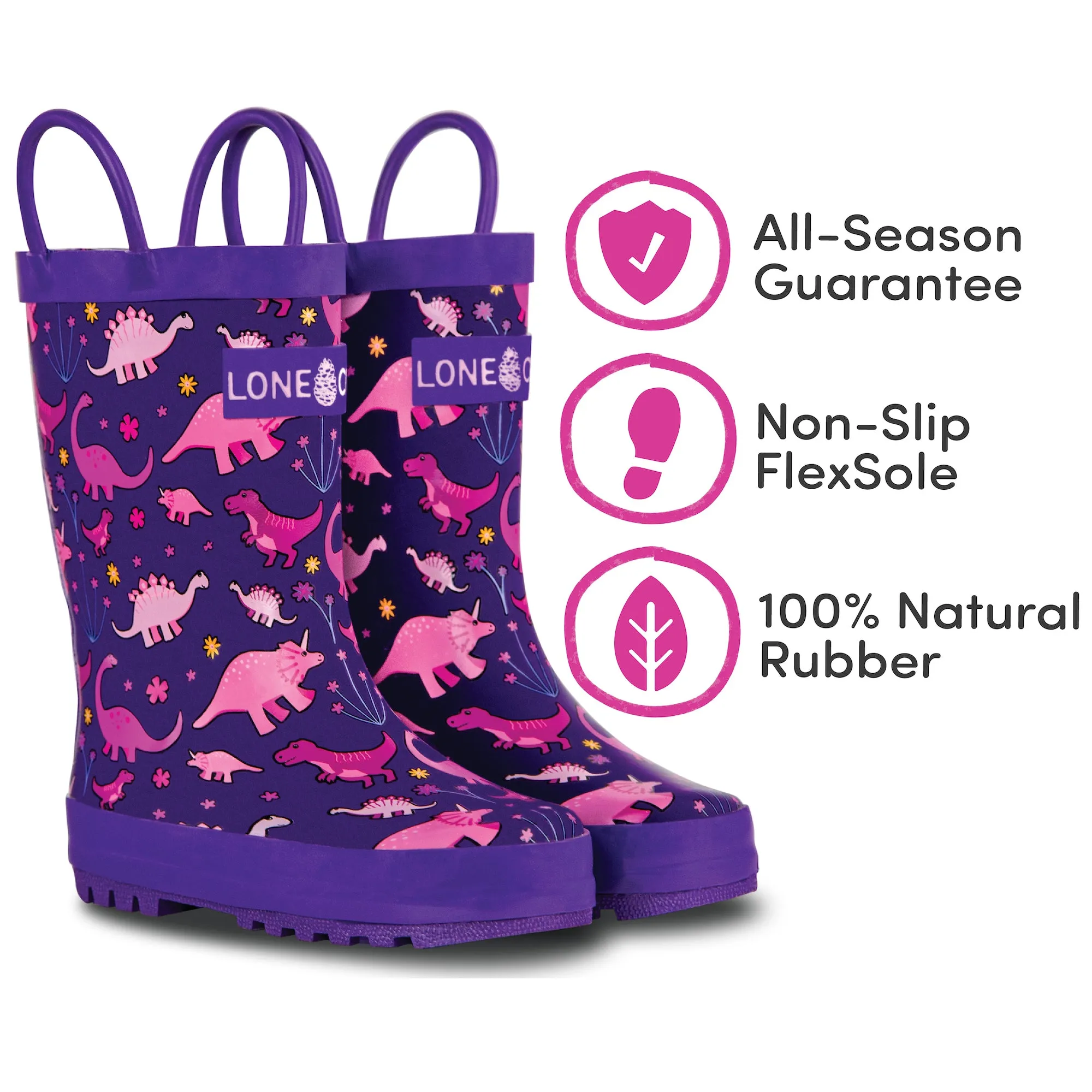 Pink Dinosaurs Rain Boot