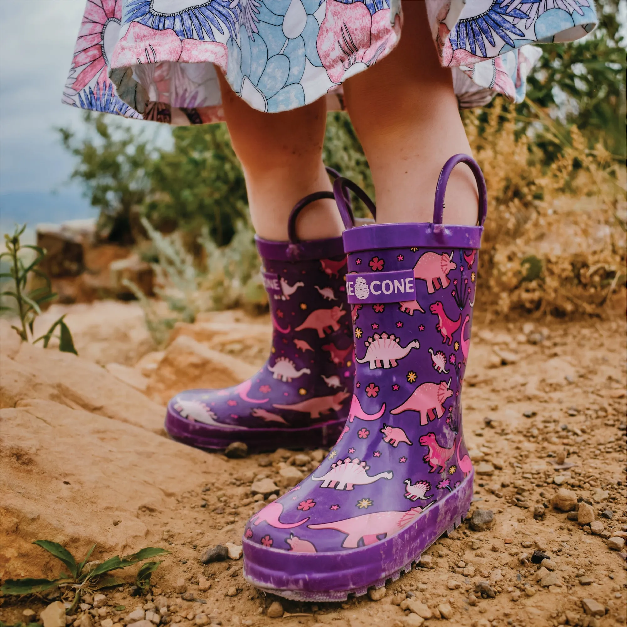 Pink Dinosaurs Rain Boot