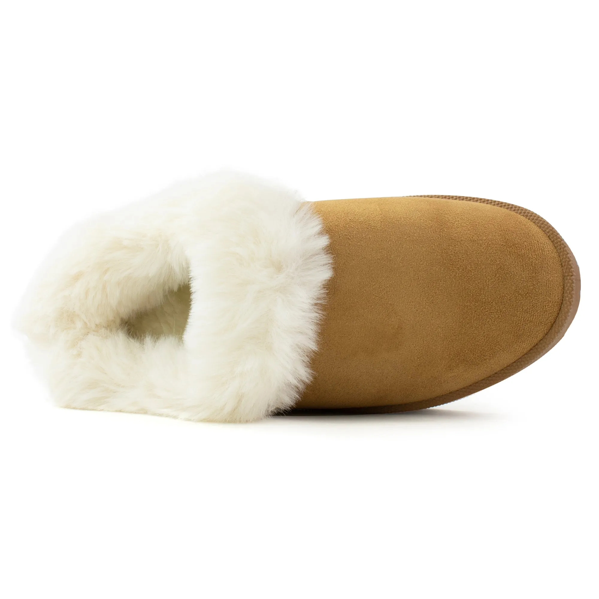 Platform Fur Lined Mule Clog TAN