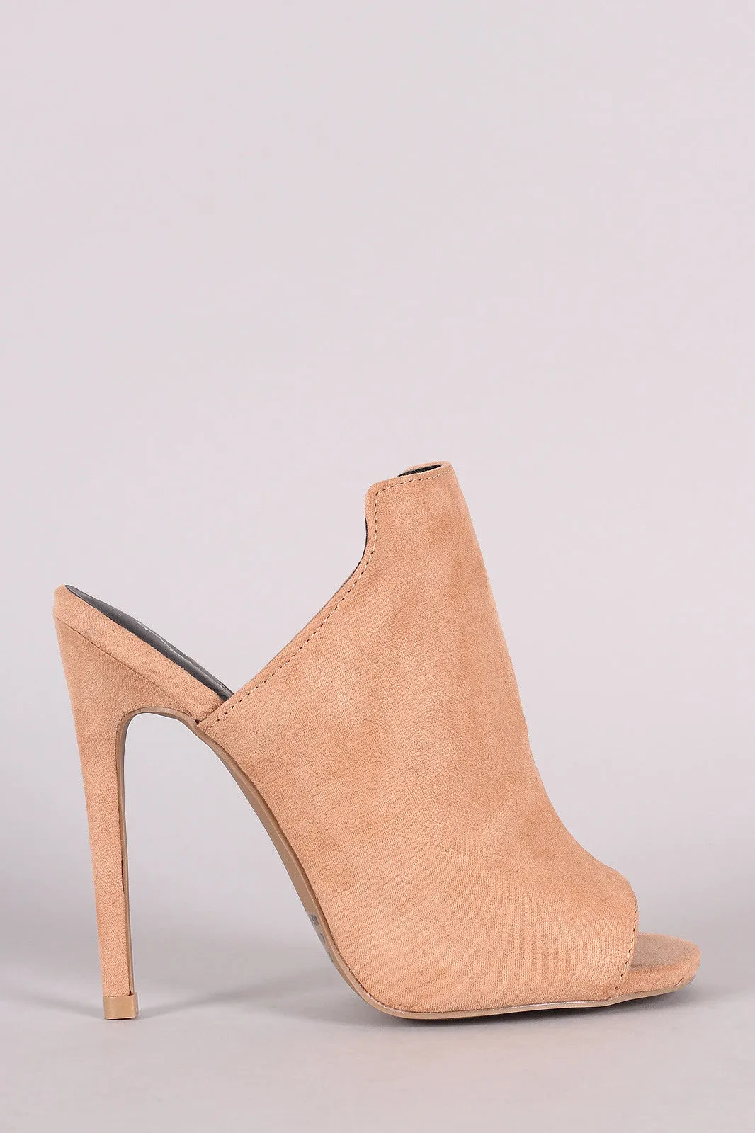 Qupid Suede Stiletto Mule Heel