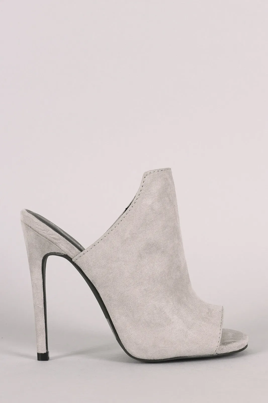 Qupid Suede Stiletto Mule Heel