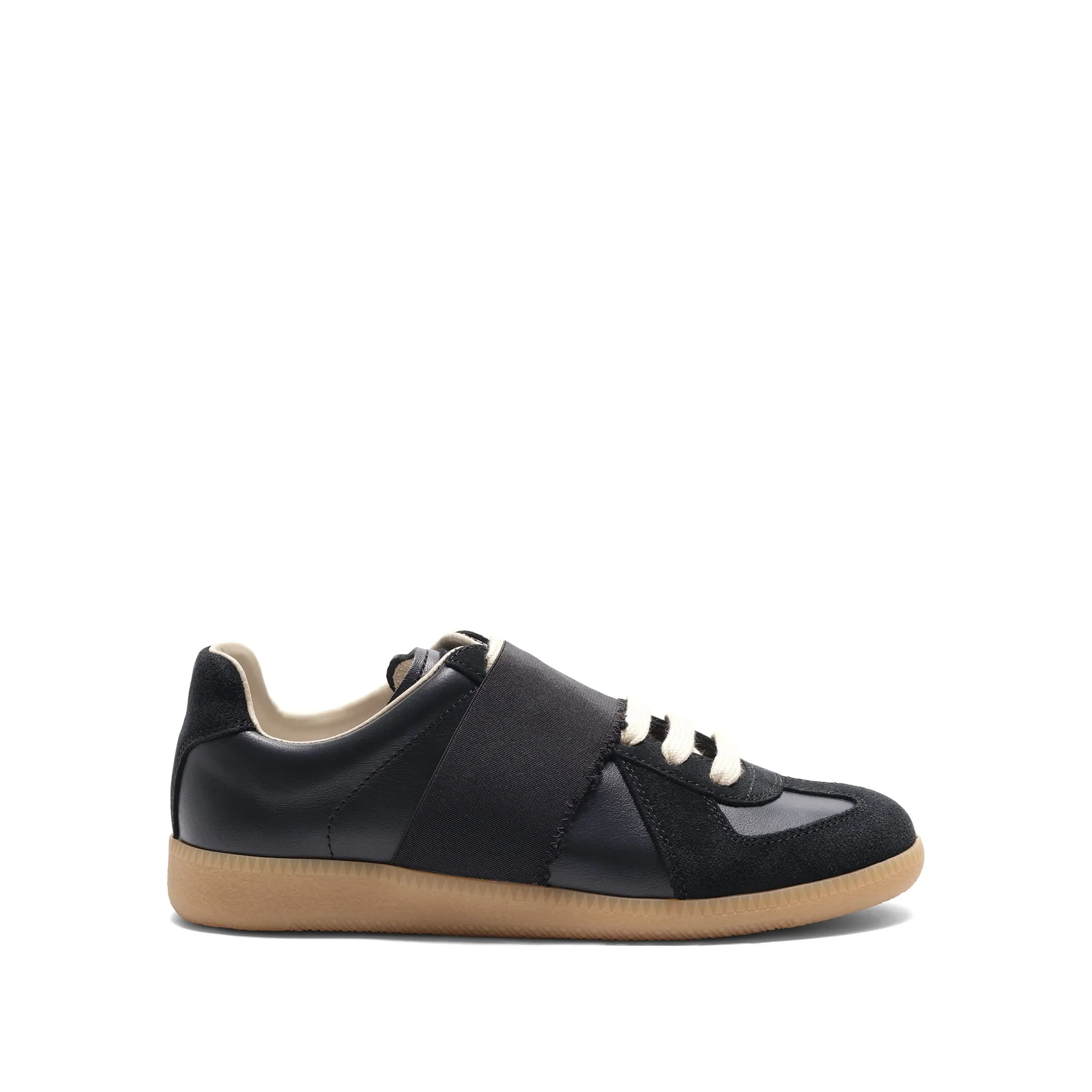 Replica Leather Sneakers in Black/Black