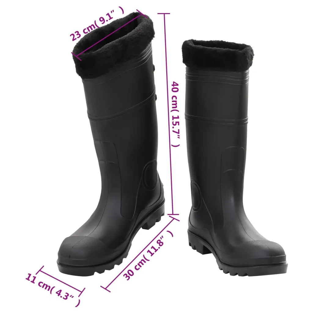 Rian Boots with Removable Socks Black Size 44 PVC