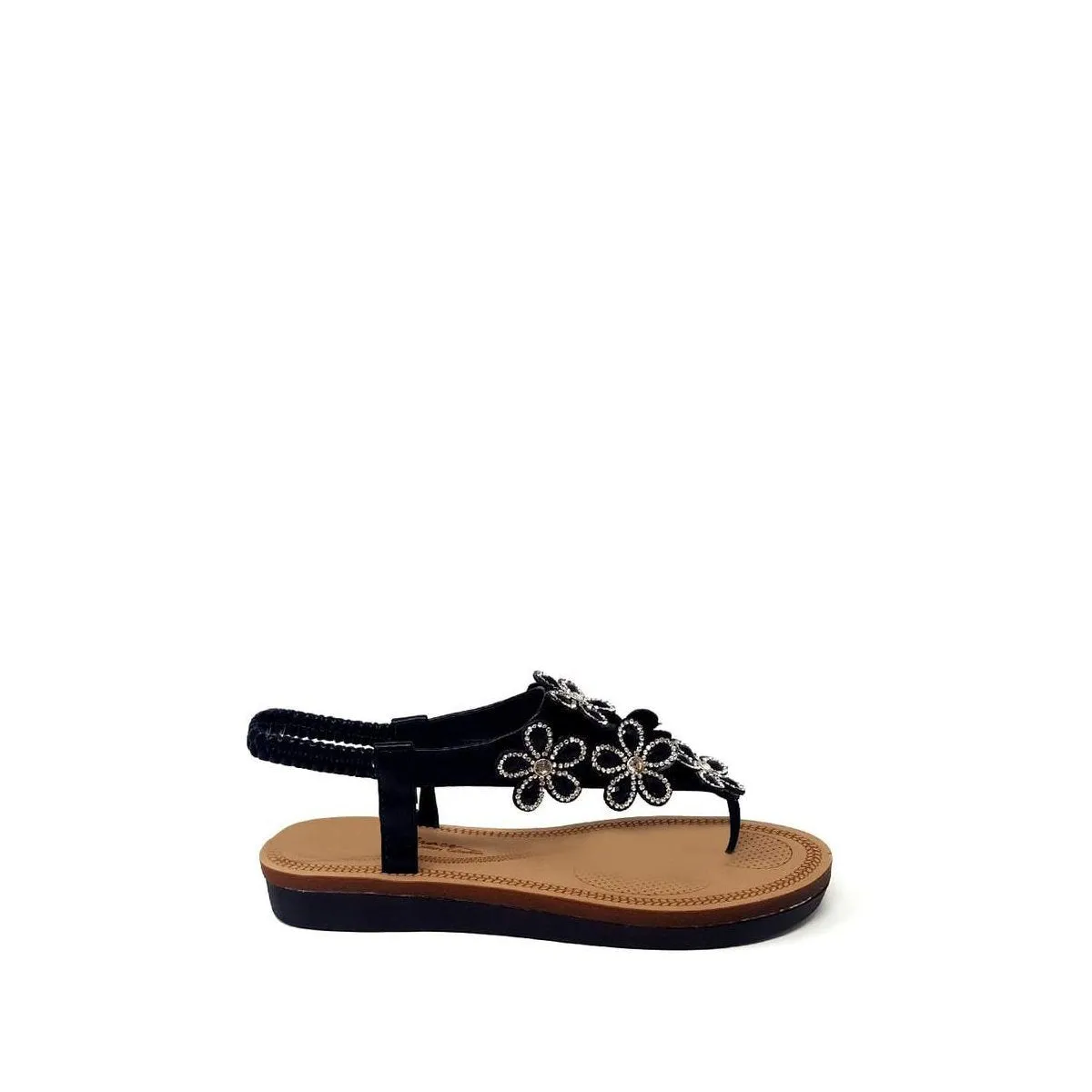 Roxina Toe-Post Diamante Flowers Sandal