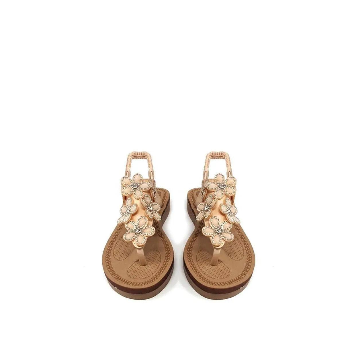 Roxina Toe-Post Diamante Flowers Sandal