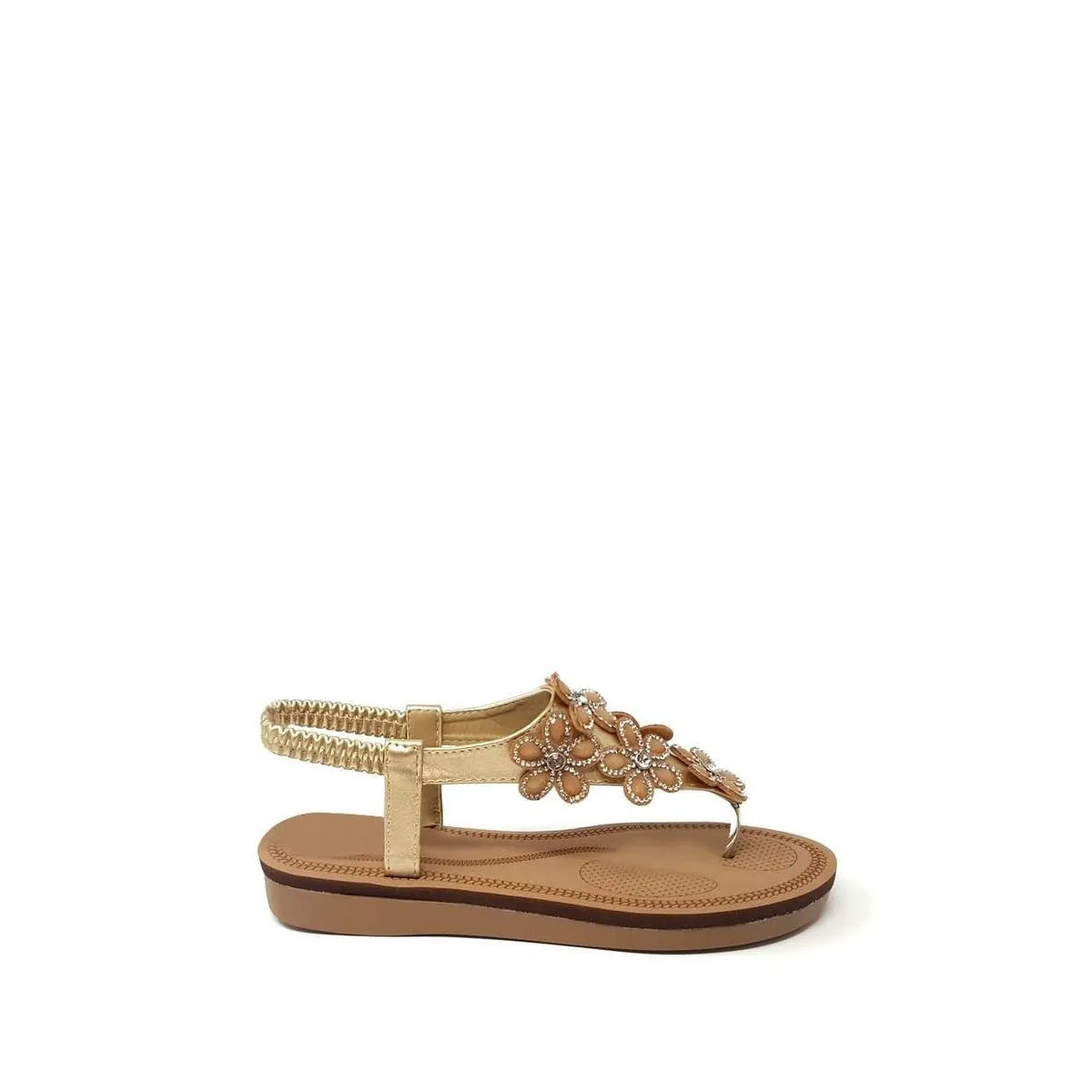 Roxina Toe-Post Diamante Flowers Sandal