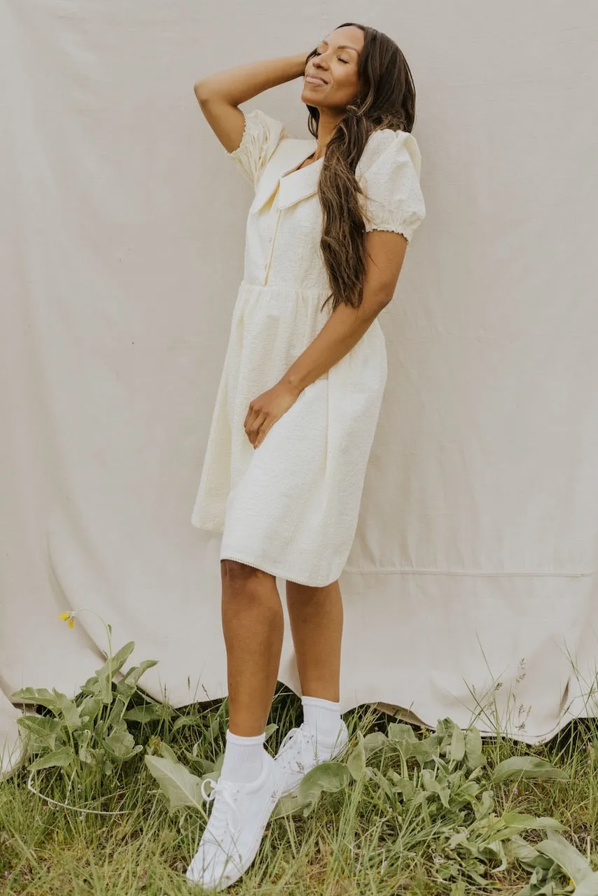 SALT Almaden Textured Puff Sleeve Dress