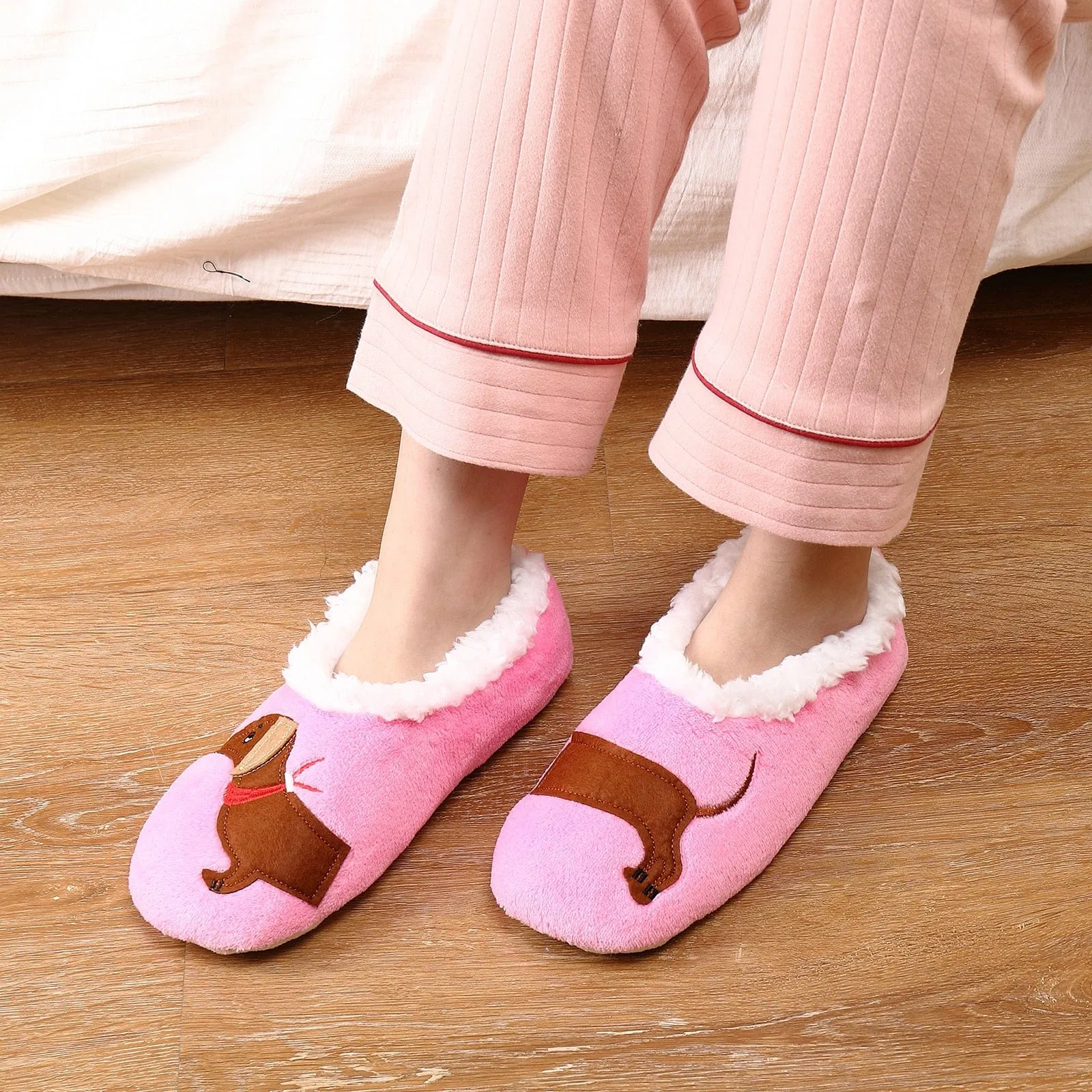 Sherpa-lined Dachshund Slippers