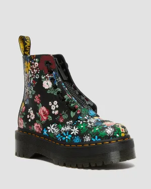 Sinclair Floral Mash Up Leather Platform Boots